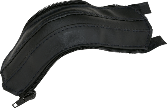 Bill's Exhausts SHOW CHROME black stitch engine grab handle cover H44-2BK with chrome finish and durable black stitching.