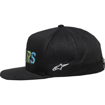 Black Alpinstars Candy Hat, one size, casual style, with embroidered logo, featuring a comfortable fabric brim and adjustable strap.