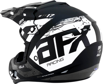 Bill's Exhausts AFX FX-17 Attack helmet in matte black and silver, XL size, with a sleek aerodynamic design.
