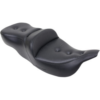 Black SADDLEMEN Pillow Top Roadsofa heated seat, designed for comfort, featuring a plush pillow top and durable construction.