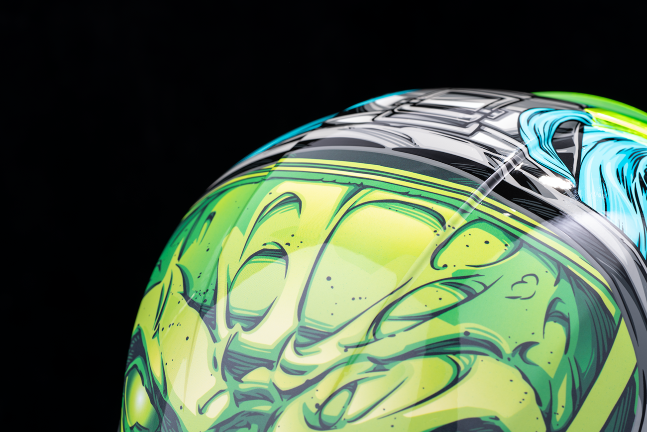 Bill's Exhausts ICON Airframe Pro™ Helmet in Outbreak Blue, small size, showcasing sleek motorcycle helmet design.