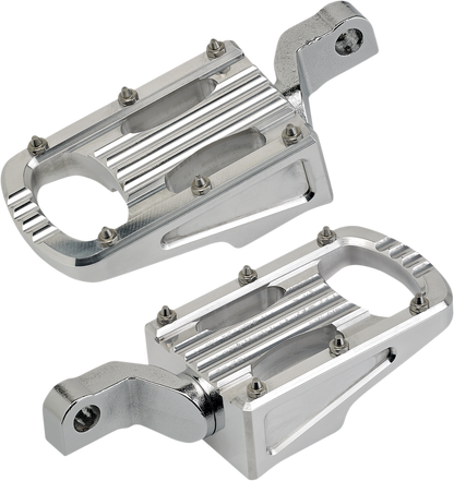 Polished BILTWELL Punisher footpeg for motorcycle, showcasing its sturdy body and detailed design on a sleek metallic surface.