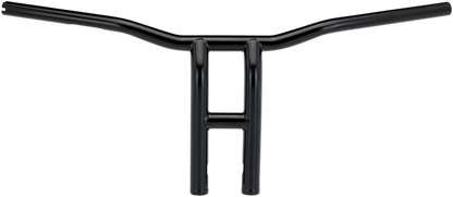 Black BILTWELL Tyson XL pullback motorcycle handlebars, 12-inch wide with a sleek handlebar design for custom bikes.