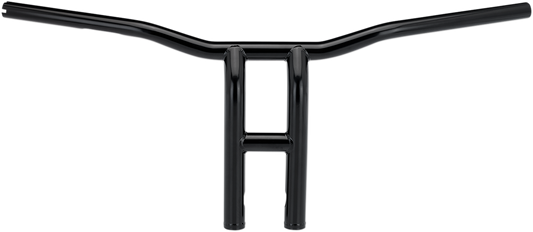 Black BILTWELL Tyson XL pullback motorcycle handlebars, 12-inch wide with a sleek handlebar design for custom bikes.