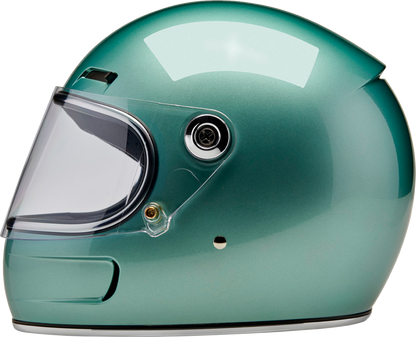 BILTWELL Gringo SV helmet in metallic seafoam with matte finish, medium size, featuring a full-face design and sleek style.