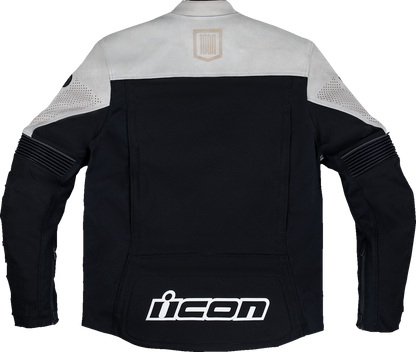 Black ICON Slabtown Intercept 93 jacket in XL from Bill's Exhausts, showing front view with logo details and zip closure.