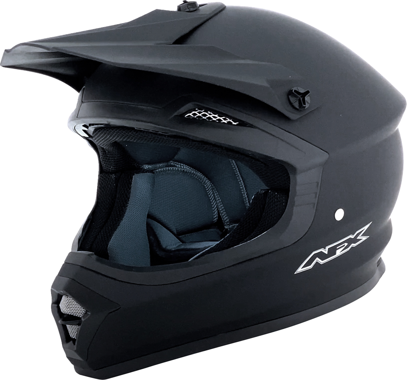 Bill's Exhausts AFX FX-15 matte black helmet in XS size, featuring a sleek aerodynamic design and secure chin strap.