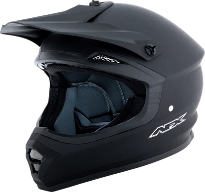 Matte black AFX FX-15 motorcycle helmet in XL size with aerodynamic design and clear visor, featuring brand logo on the front.