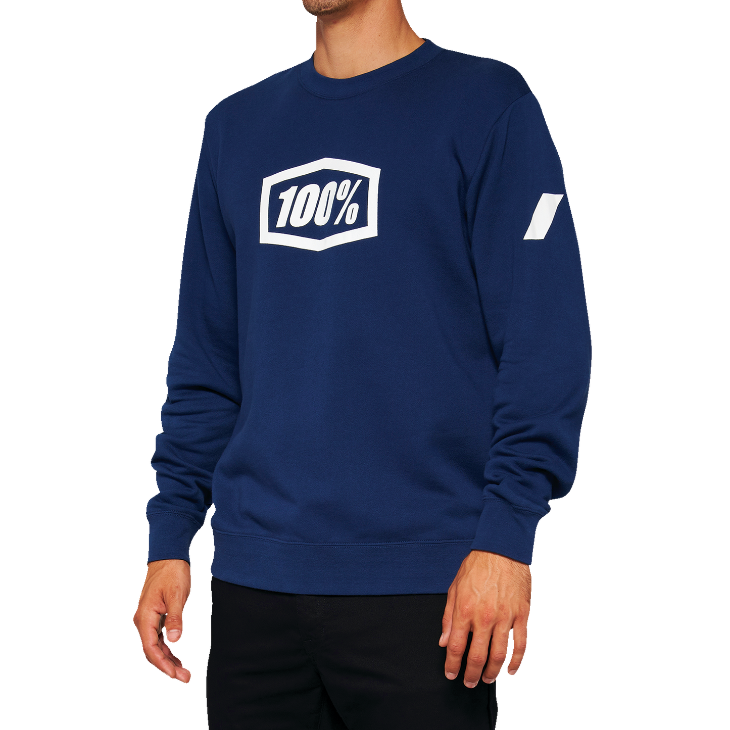 100% Icon Long-Sleeve Fleece Sweatshirt - Navy - XL 20026-00018 - Howling Moto