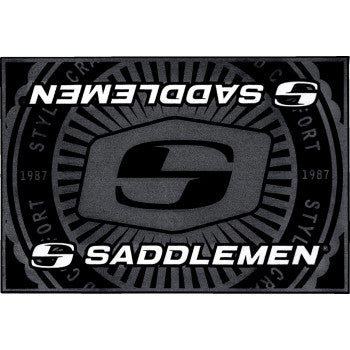 Bill's Exhausts SADDLEMEN Floor Mat, 72x48 inches, durable rubber mat with textured surface for vehicle or garage flooring.