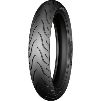 Michelin Pilot Street motorcycle front or rear tire, 120/70-14 size, 61P, showing tread pattern and sidewall details.