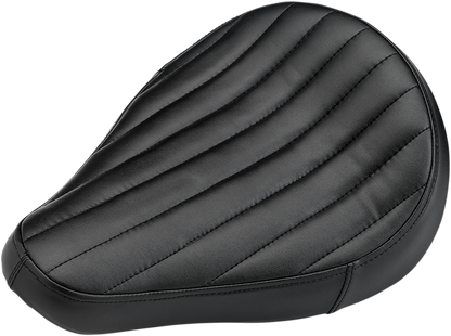 Black BILTWELL Midline Seat with Tuck and Roll design, motorcycle seat showing detailed stitching and sleek shape.