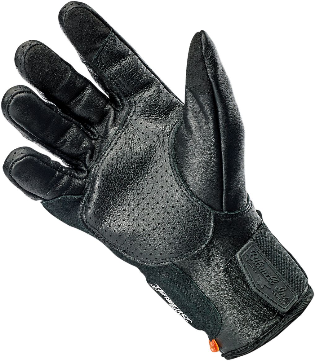 Black BILT WELL Borrego Gloves in XL size, showing textured leather exterior and secure wrist closure.