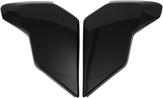 Gloss black ICON Airflite™ side plates for helmets, designed as replacement parts from Bill's Exhausts.