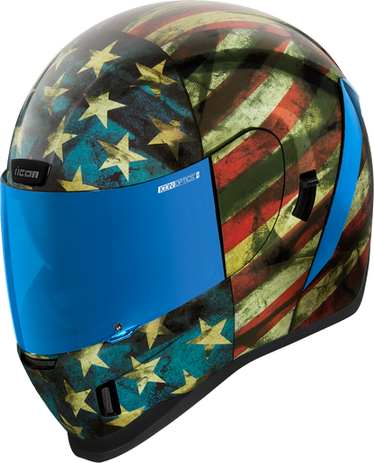 Bill's Exhausts ICON Airform™ Helmet in Old Glory design, XL size, featuring a bold patriotic star pattern on a protective helmet.