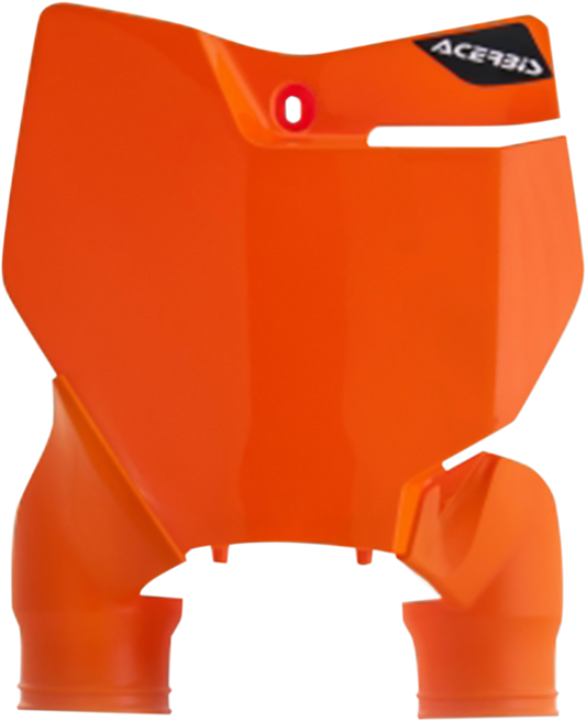 Acerbis Raptor number plate in orange, designed for motorcycle body panels, featuring bold graphics and branding.