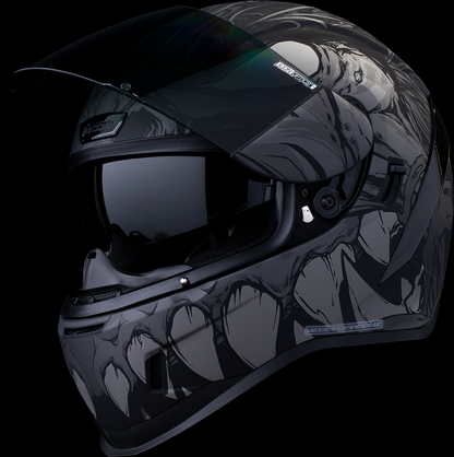 Dark black ICON Airform™ helmet in XS size with MIPS® protection, featuring a sleek, aerodynamic design and adjustable straps.