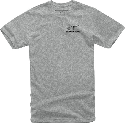 Alpinestars corporate Heather Gray T-shirt in large size featuring the Alpinestars logo on the front, casual and comfortable fit.