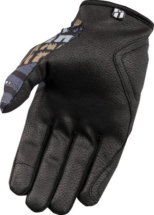 Bill's Exhausts ICON Hooligan Daytripper™ gloves in black, 2XL size, showing the durable fabric and design details.