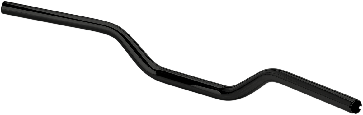 BILTWELL Oversized Tracker Mid Handlebar in black, designed for motorcycles, showcasing the sturdy, wide hand grips and sleek finish.