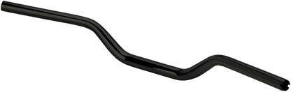 BILTWELL Oversized Tracker Mid Handlebar in black, designed for motorcycles, showcasing the sturdy, wide hand grips and sleek finish.