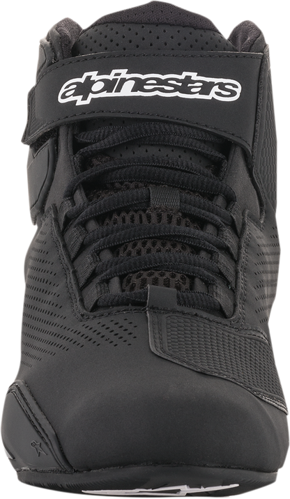 Alpinestars Sektor Vented Shoes in black, US size 10, featuring breathable mesh and sporty design for riding comfort.