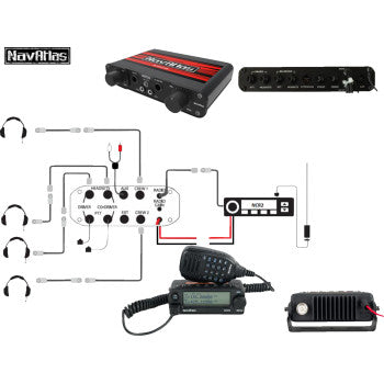 NAVATLAS Intercom/Radio and Headset Kit - 4-Seat - Black NI2ROHBK4 - Howling Moto