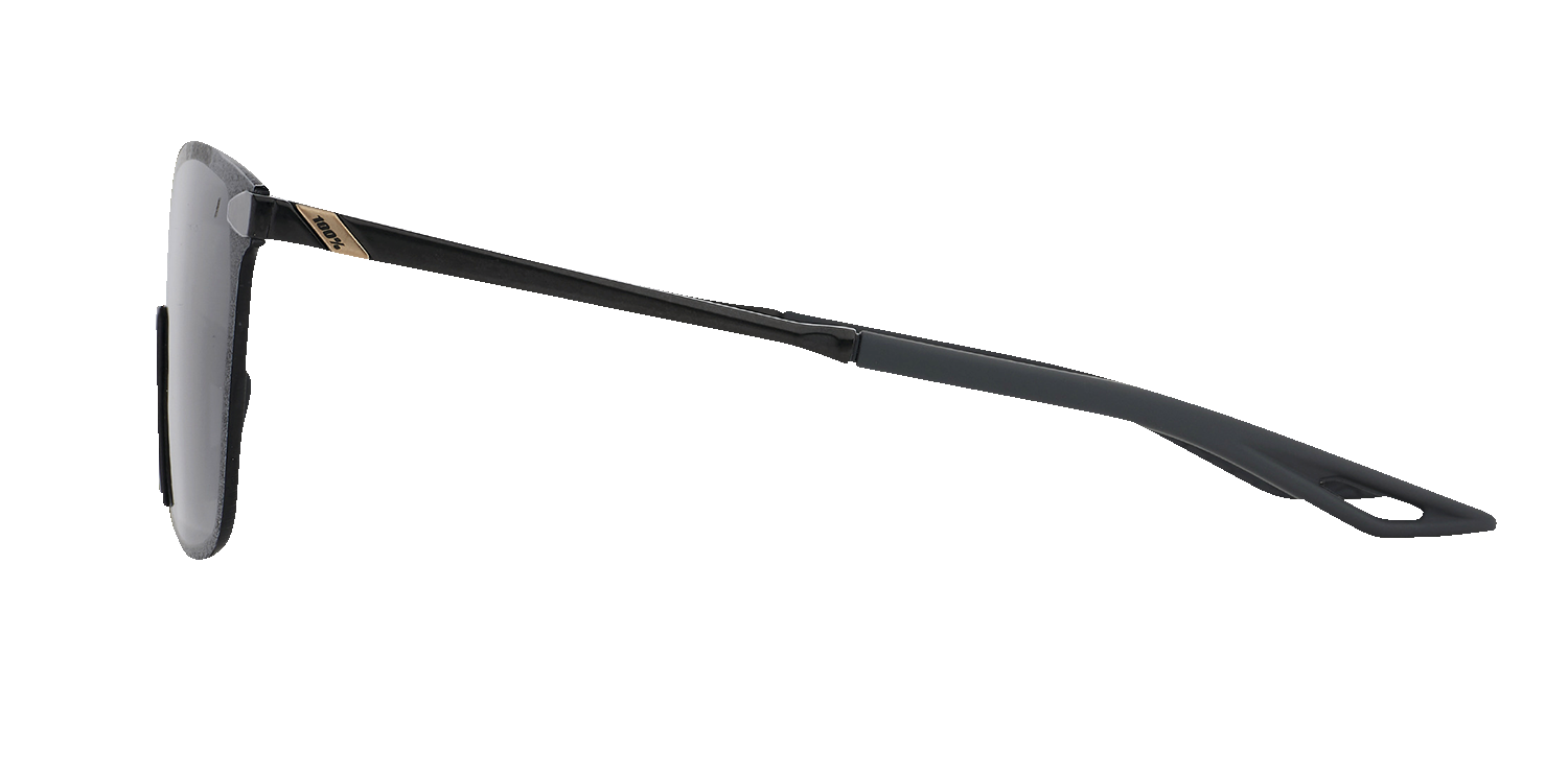 100% Legere Sunglasses - Square - Polished Black - Smoke 60020-00000 - Howling Moto