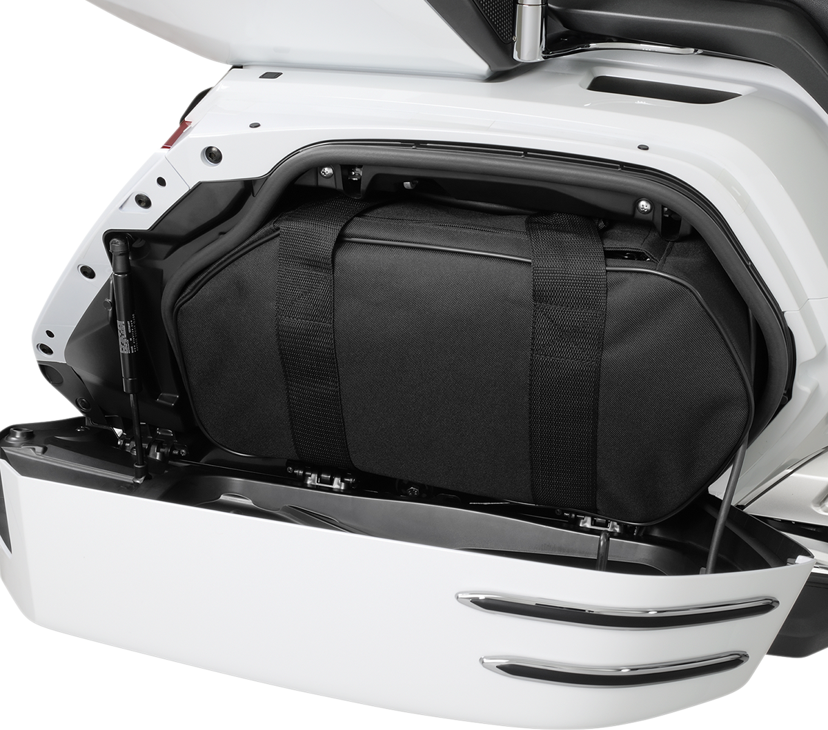 Bill's Exhausts SHOW CHROME Saddlebag Liner H18SL for engine, featuring sturdy construction and chrome finish.