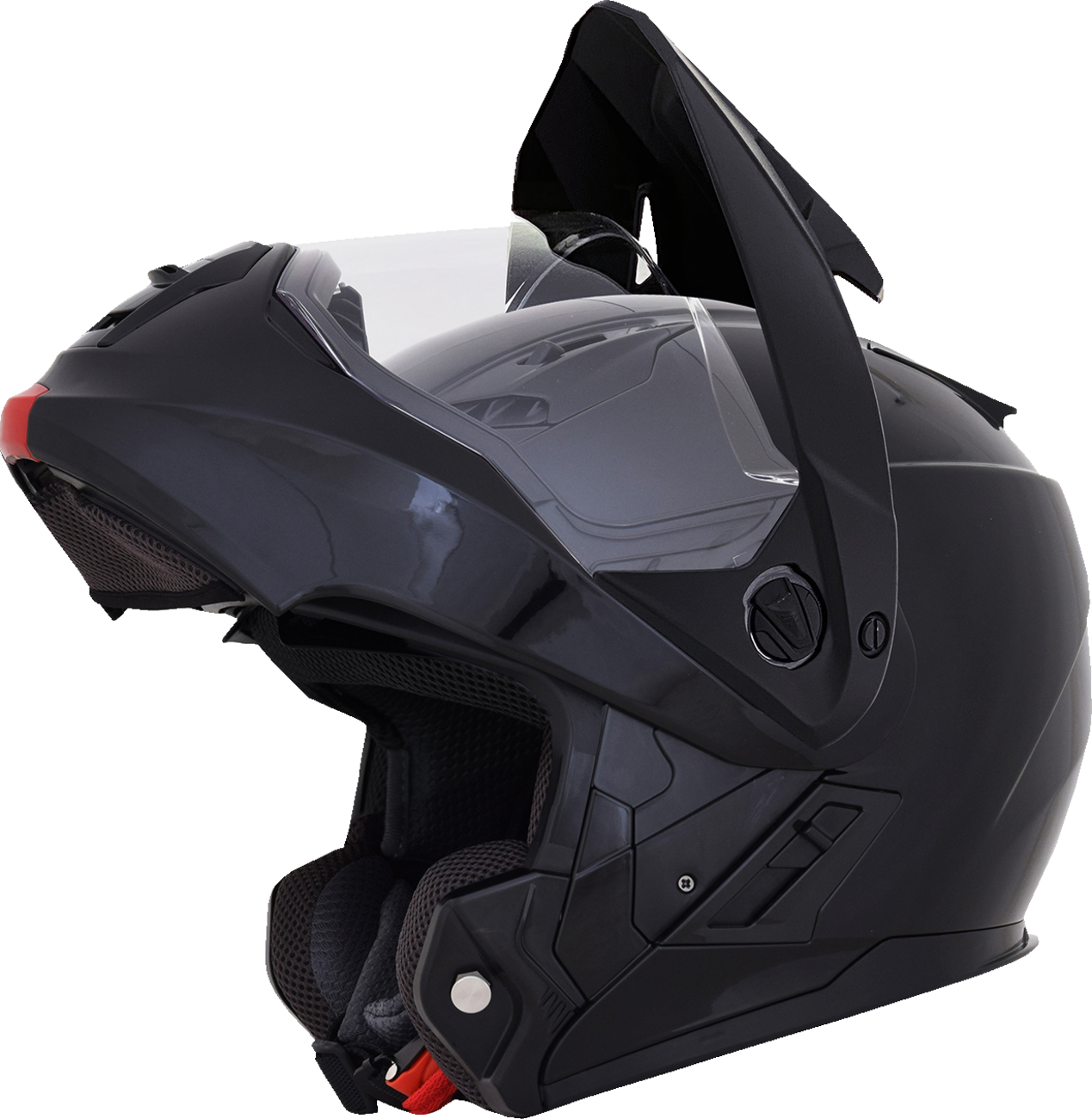 Bill's Exhausts AFX FX-111DS helmet in glossy black, small size, featuring a sleek aerodynamic design and clear face shield.