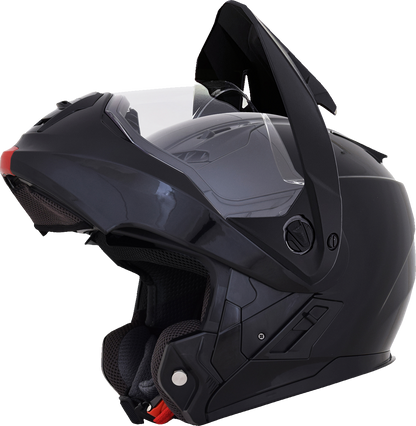 Bill's Exhausts AFX FX-111DS helmet in glossy black, small size, featuring a sleek aerodynamic design and clear face shield.