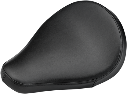 Black BILTwell Midline Seat for motorcycles, smooth finish, shown from a side angle with mounting hardware visible.