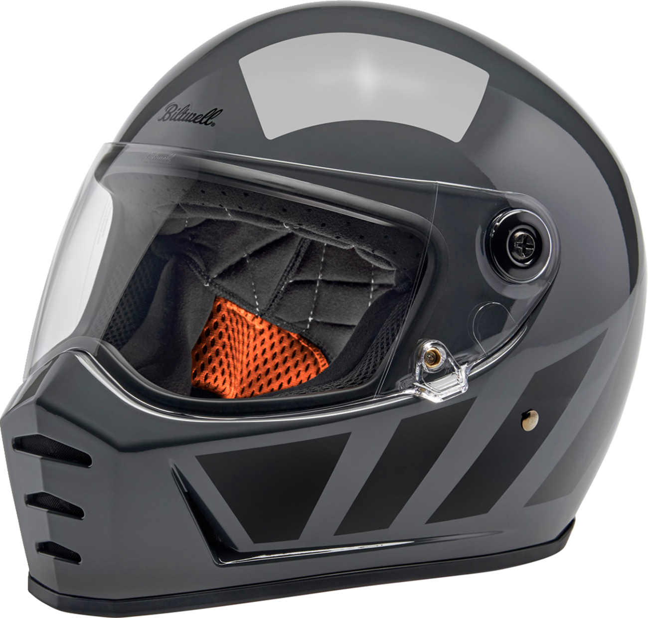BILTWELL Lane Splitter helmet in Storm Gray Inertia color, XL size, with sleek aerodynamic design and matte finish on smooth surface