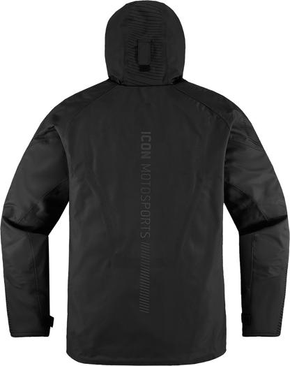 Black ICON PDX3™ Jacket in XL from Bill's Exhausts, showing the front view with zipper and logo details.