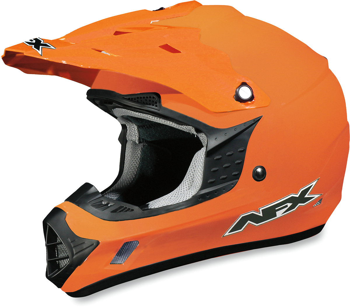 Orange AFX FX-17 motorcycle helmet in medium size with sleek design, featuring clear visor and aerodynamic shape.