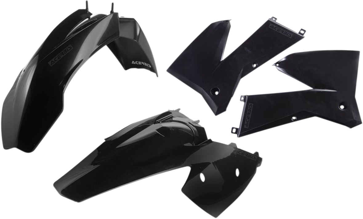ACERBIS standard replacement body kit in black, designed for motorcycle body panels, with visible sleek and durable construction.