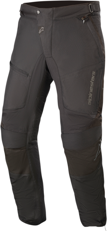 Alpinestars Raider v2 Drystar® motorcycle riding pants in black, 2XL size, featuring protective armor and durable textile construction.