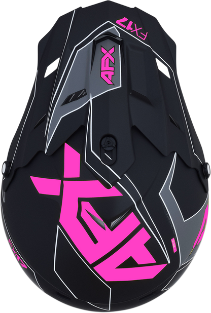 Bill's Exhausts AFX FX-17 helmet in matte black and pink, XL size, featuring a sleek motorcycle helmet design.