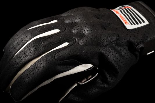 Bill's Exhausts ICON Airform Slabtown™ Gloves in black, large size, showing the textured fabric and secure wrist closure.
