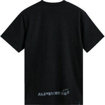 Black ALPINESTARS Omnium CSF T-Shirt in large size, featuring the ALPINESTARS logo on the front, displayed on a plain background.