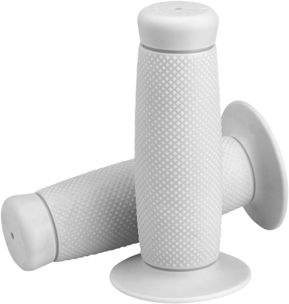 White BILTWell Renegade 1-inch motorcycle grips with textured surface, designed for comfortable grip and durability.