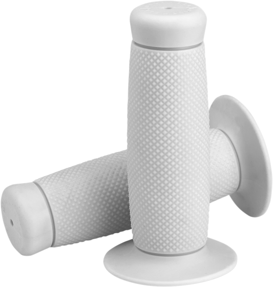 White BILTWell Renegade 1-inch motorcycle grips with textured surface, designed for comfortable grip and durability.