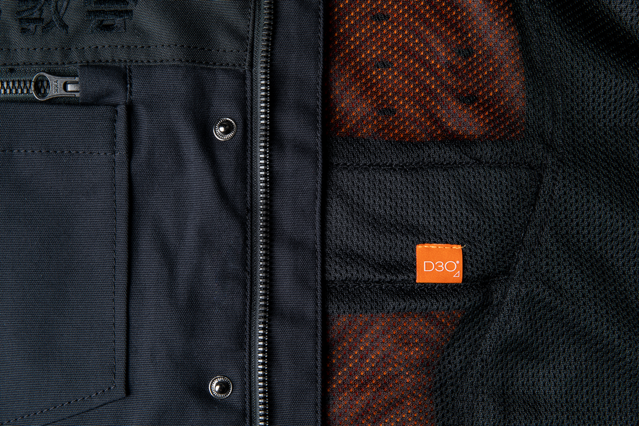 Bill's Exhausts ICON Upstate Canvas National Jacket in black, 2XL, showing the stylish black canvas jacket with logo detail.
