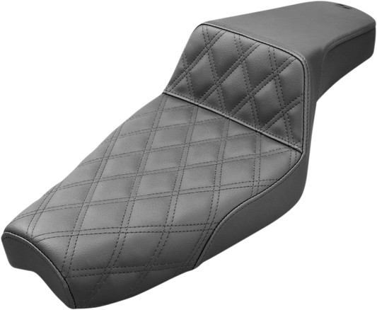 SADDLEMEN Step-Up Seat - Front Lattice Stitch - Black - XL 807-03-172 - Howling Moto