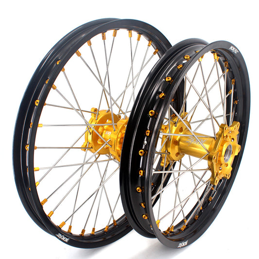 KKE 21 & 18 Enduro Rims for Suzuki RMZ250 2007-2022 RMZ450 2005 Gold Nipple - Howling Moto