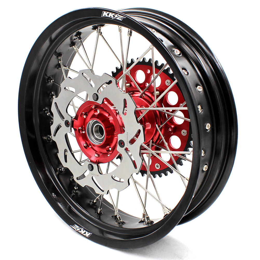 KKE 17 inch Supermoto Wheels Rims for HONDA XR650L 1993-2024 Red Hub Discs - Howling Moto