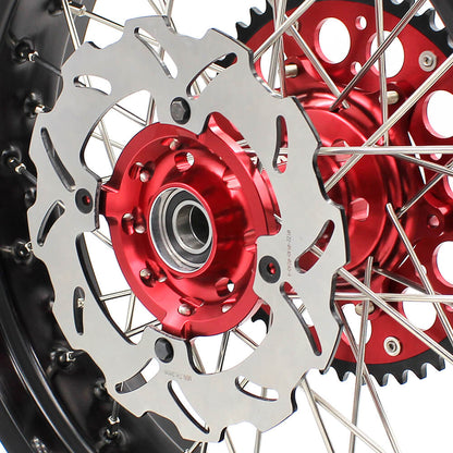 KKE 17 inch Supermoto Wheels Rims for HONDA XR650L 1993-2024 Red Hub Discs - Howling Moto