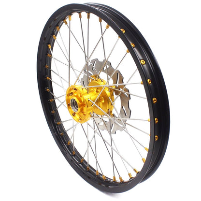 KKE 21 & 19 MX Rims for Suzuki RMZ250 2007-2024 RMZ450 2005-2024 Gold Nipple - Howling Moto
