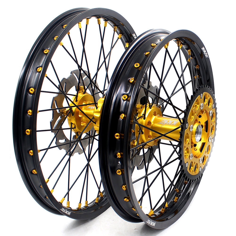 KKE 21 & 19 MX Wheels Rims for SUZUKI RMZ250 2007-2024 RMZ450 2005-2024 Black Spokes - Howling Moto