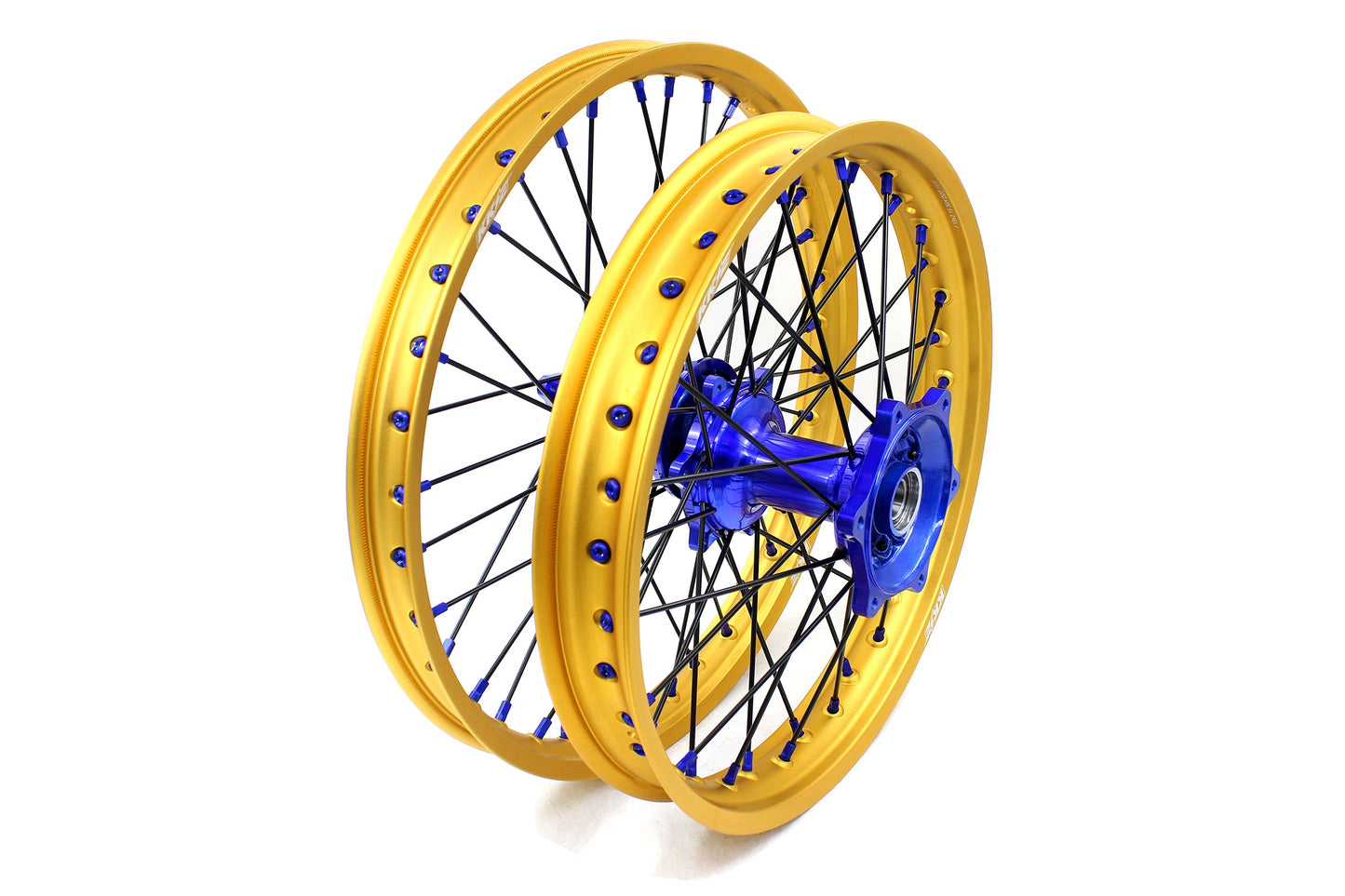 KKE 21"&19" Mx Dirtbike Cast Wheels For YAMAHA YZ125 YZ250 YZ250F YZ450F Gold Rim Black Spokes - Howling Moto